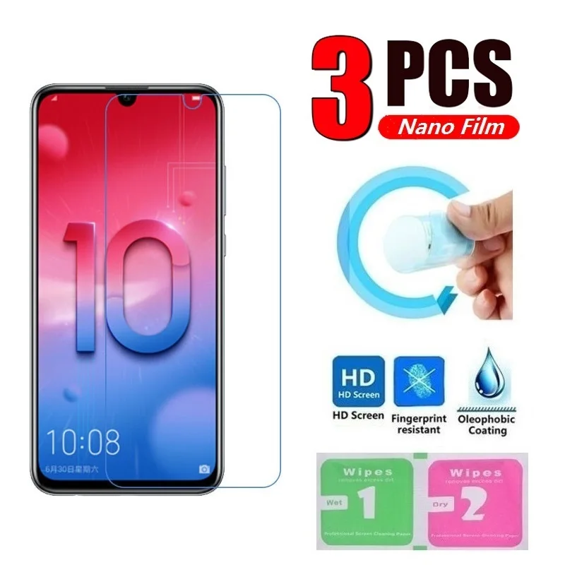 3 шт. нано защитная пленка для Honor 10 Lite 10i 9 8 9X 8X 8A 20 Pro 20i (не закаленное стекло)
