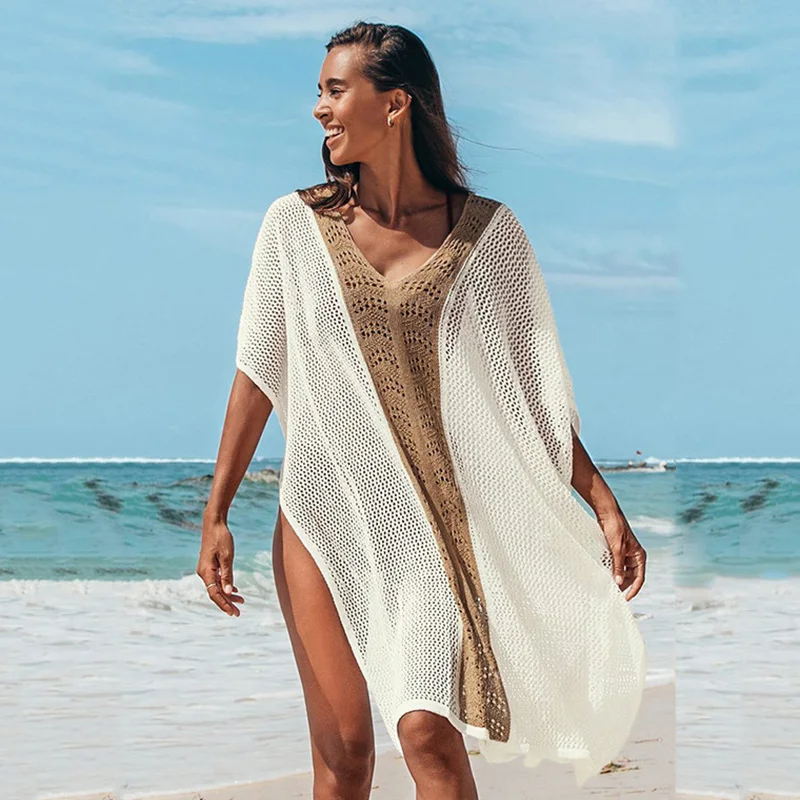 Micendy Knitted Dress Women Summer Short Sleeve Cover Up Sexy V-Neck Split Blouse Beach Patchwork Long Pareos Transparent Maxi
Micendy Knitted Dress Women Summer Short Sleeve Cover Up Sexy V-Neck Split Blouse Beach Patchwork Long Pareos Transparent Maxi