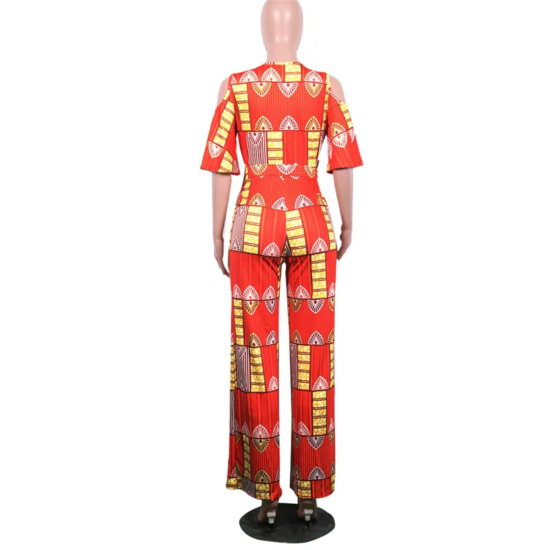Dashiki Print Sexy Wide Leg Jumpsuit Women V-Neck Cold Shoulder Falre Sleeve Long Loose Romper Summer Casual Overalls Slashes
Dashiki Print Sexy Wide Leg Jumpsuit Women V-Neck Cold Shoulder Falre Sleeve Long Loose Romper Summer Casual Overalls Slashes