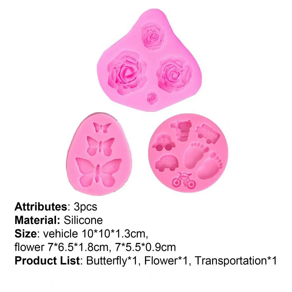 3pcs butterfly rose silica gel cake mold transportation gypsum floss chocolate mold DIY baking tools
3pcs butterfly rose silica gel cake mold transportation gypsum floss chocolate mold DIY baking tools