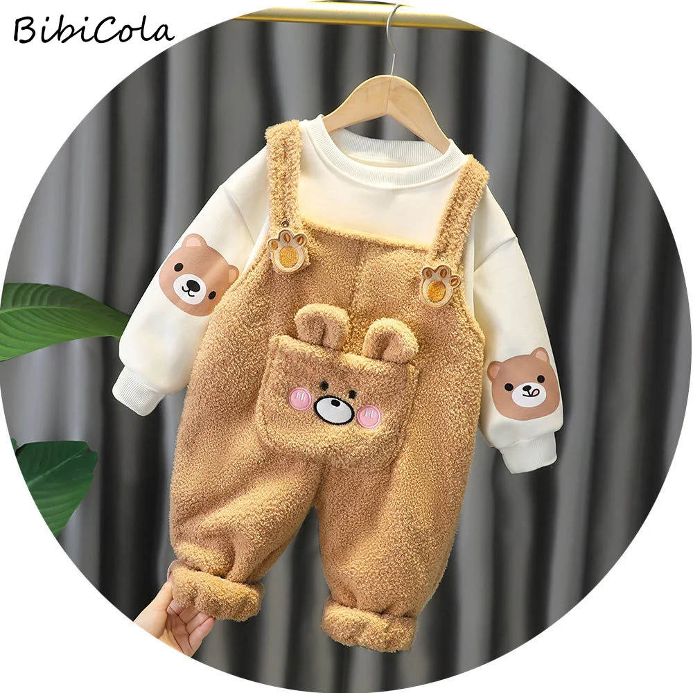 Baby Winter Suits Children's Clothes Autumn And Winter Plus Velvet Baby Children's Clothes Boys And Girls Bib Two-piece Suit
Baby Winter Suits Children's Clothes Autumn And Winter Plus Velvet Baby Children's Clothes Boys And Girls Bib Two-piece Suit