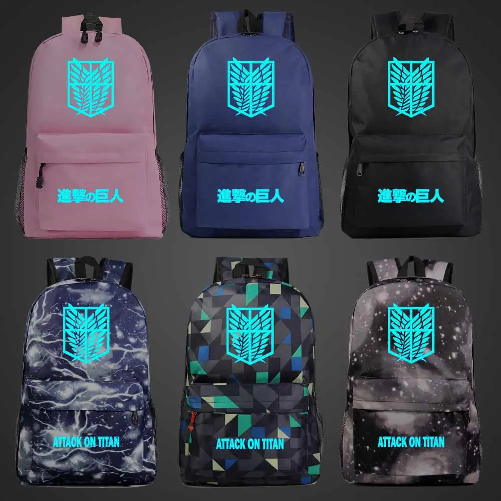 Blue Luminous Cartoon Wings Attack On Titan Boy Girl Book School bag Women Bag pack Teenagers Schoolbags Men Student Backpack
Blue Luminous Cartoon Wings Attack On Titan Boy Girl Book School bag Women Bag pack Teenagers Schoolbags Men Student Backpack