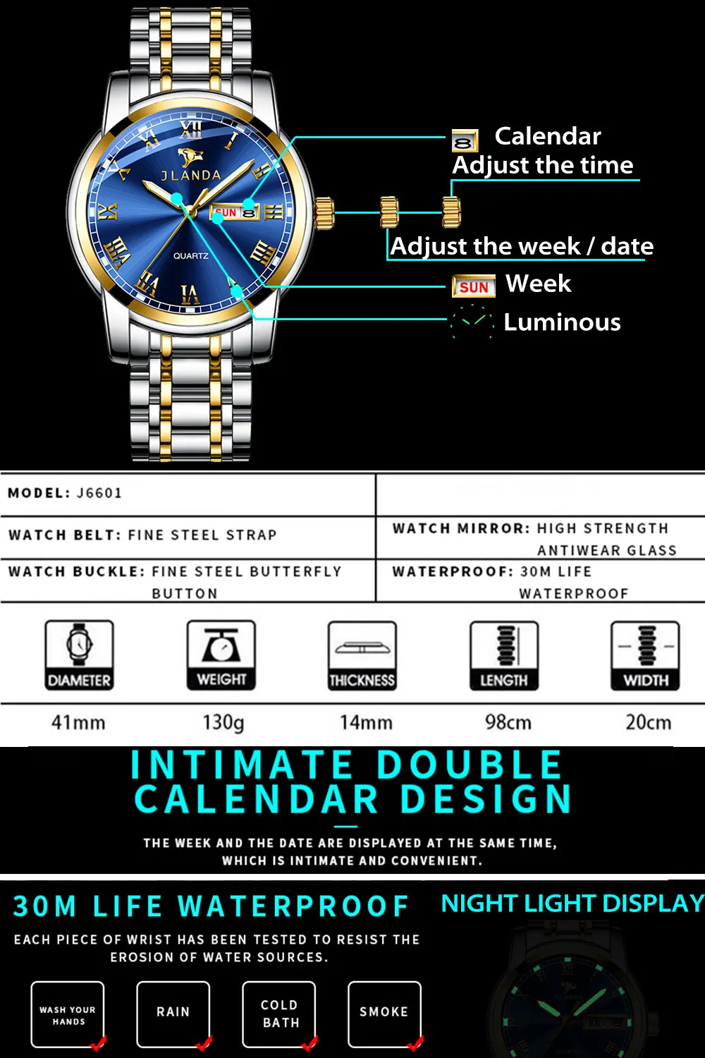 Часы наручные Belushi Мужские кварцевые Классические брендовые водонепроницаемые