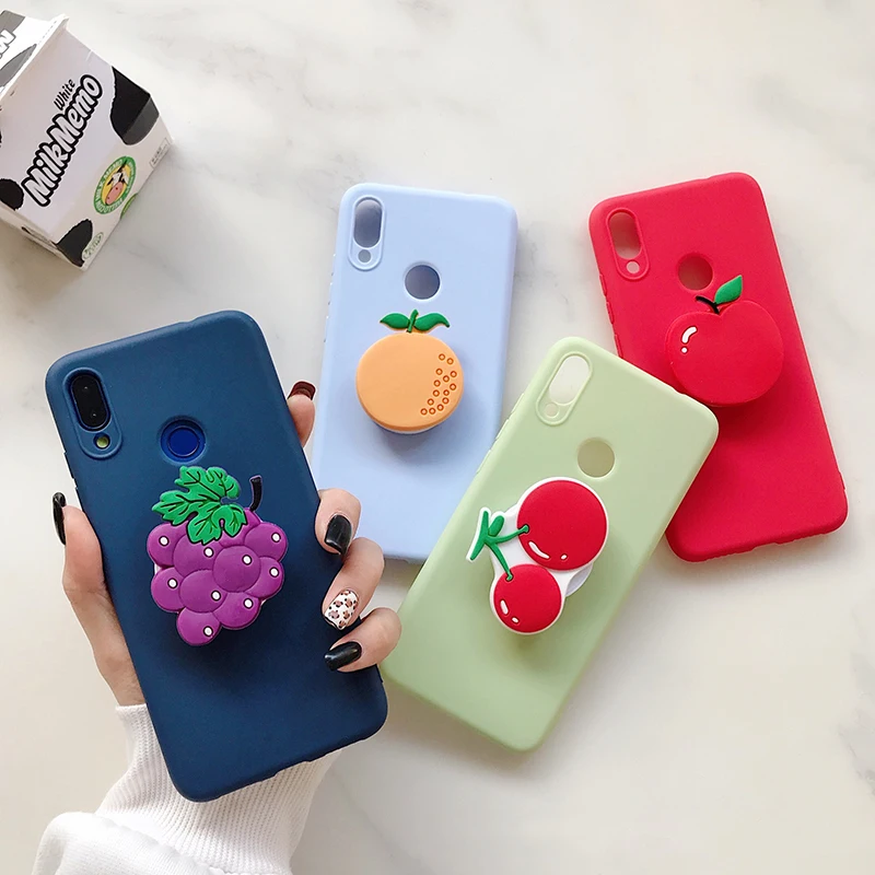 Милый чехол для iPhone X XR XS 11 Pro Max 5 5S SE 2020 6 7 8 Plus с держателем клубники TPU|Бамперы| |