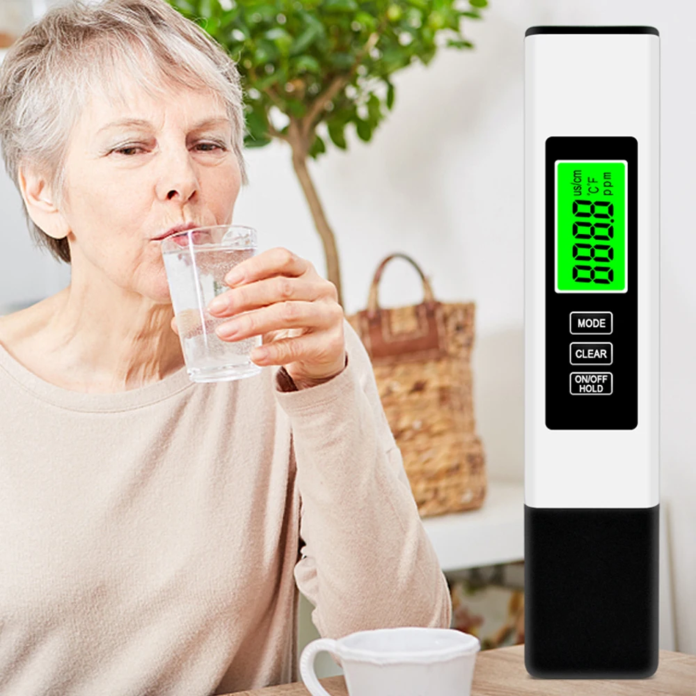 3 in 1 Water Quality Tester Water Quality Analyzer TDS/EC/Temperature Meter Data Hold Backlight Display Tester 
3 in 1 Water Quality Tester Water Quality Analyzer TDS/EC/Temperature Meter Data Hold Backlight Display Tester