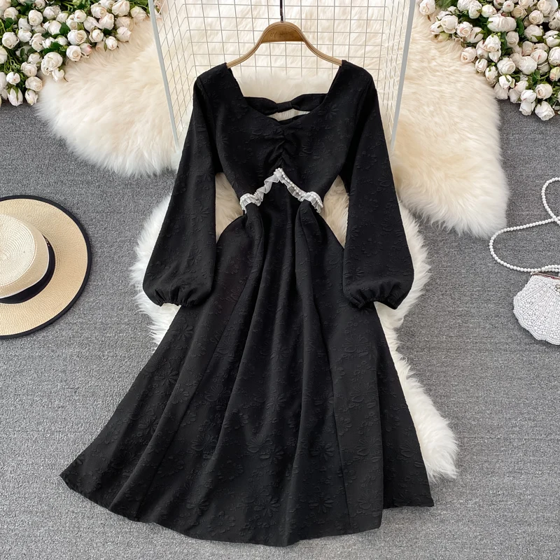 Aibeautyer New Autumn Casual Solid Slim Full Lady Dress A Line Square Collar Chiffon Pullover Mid-Calf Women Dresses
Aibeautyer New Autumn Casual Solid Slim Full Lady Dress A Line Square Collar Chiffon Pullover Mid-Calf Women Dresses