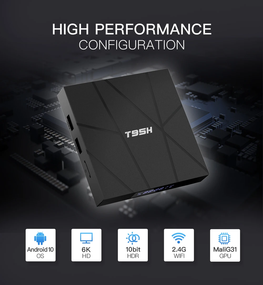 2021 New Smart TV Box T95H Android 10.0 Allwinner H616 4GB RAM 32GB 64GB ROM 2.4G Wifi 6K HD Set Top Box Media Player
2021 New Smart TV Box T95H Android 10.0 Allwinner H616 4GB RAM 32GB 64GB ROM 2.4G Wifi 6K HD Set Top Box Media Player