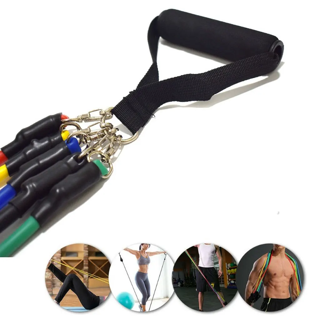 11Pcs Resistance Band Set Strength Training Exercise Fitness Tube Workout Band 
11Pcs Resistance Band Set Strength Training Exercise Fitness Tube Workout Band