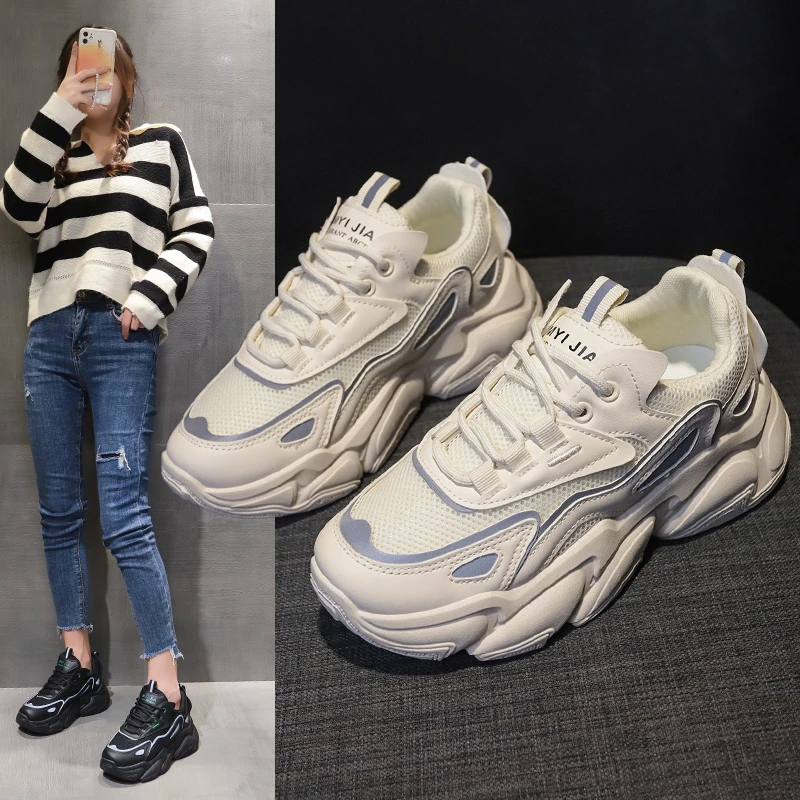 Кроссовки женские сетчатые дышащие, Повседневная Уличная обувь, светоотражающие элементы, весна-лето 
Кроссовки женские сетчатые дышащие, Повседневная Уличная обувь, светоотражающие элементы, весна-лето