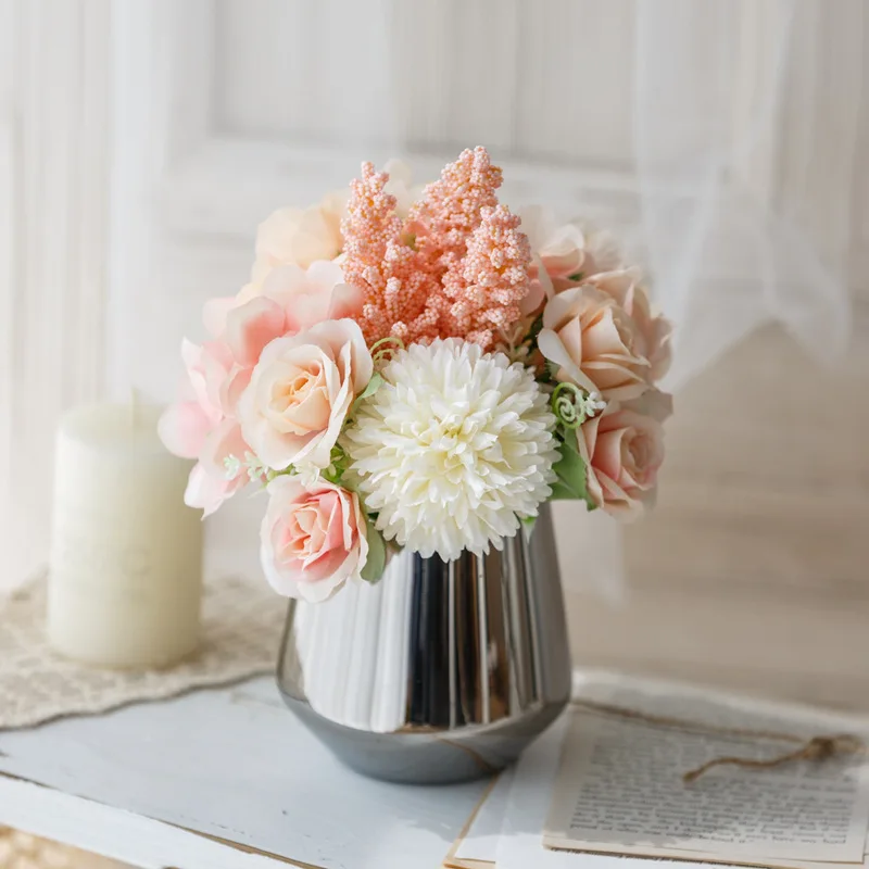 1 Pieces 1 Bottle Pink Silk Peony Artificial Rose Fake Plants Hybrid Bouquet Flower With Vase Decoration Home Free Shipping
1 Pieces 1 Bottle Pink Silk Peony Artificial Rose Fake Plants Hybrid Bouquet Flower With Vase Decoration Home Free Shipping