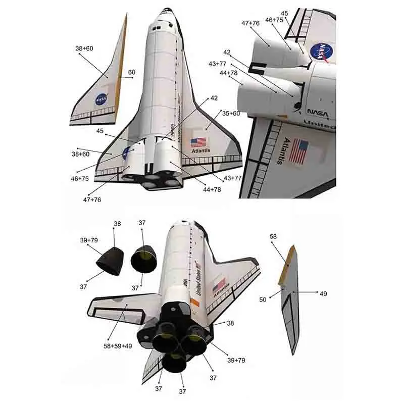DIY Space Rocket Toy Paper Model 1: 150 Atlantis Space Shuttle Education Handmade Toys For Children
DIY Space Rocket Toy Paper Model 1: 150 Atlantis Space Shuttle Education Handmade Toys For Children