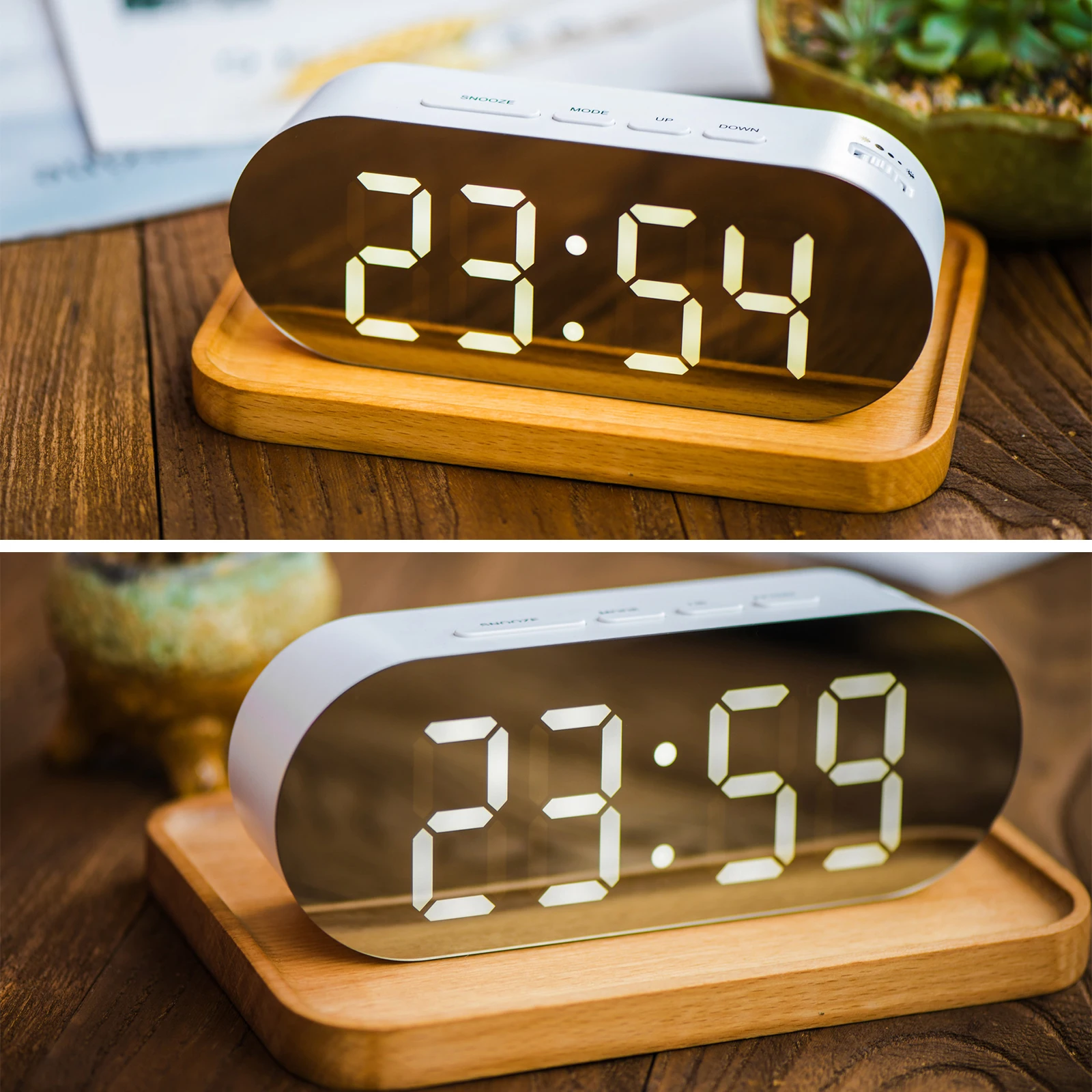 Electrical LED Alarm Clock with 2 USB Interface Large Display Mirror Surface Clock Modern Decoration for Home Bedroom 20
Electrical LED Alarm Clock with 2 USB Interface Large Display Mirror Surface Clock Modern Decoration for Home Bedroom 20