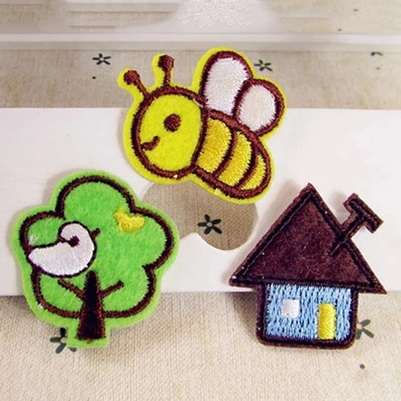 3 шт. милый дом с пчелиной елкой пришитый Железный значок на нашивке аппликация