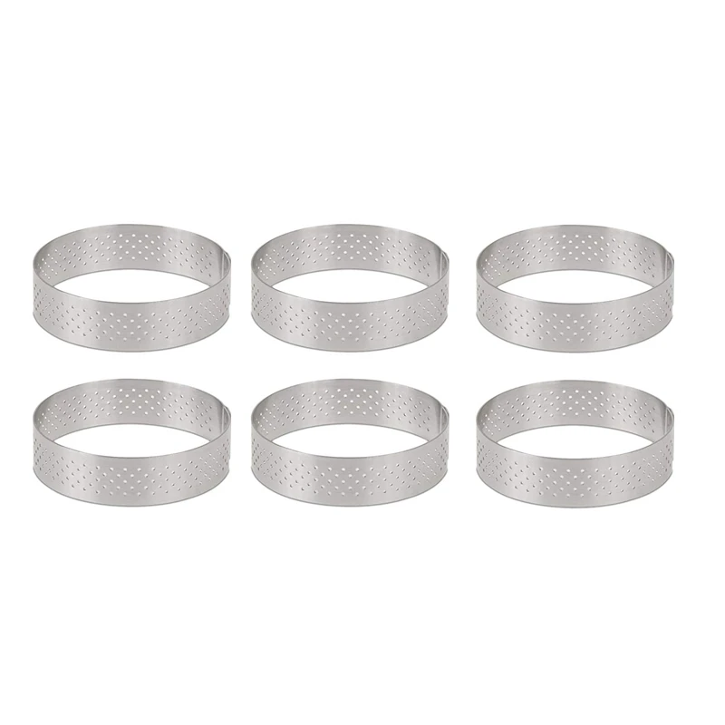 Circular Stainless Steel Porous Tart Ring Bottom Tower Pie Cake Mould Baking ToolsHeat-Resistant Perforated Cake Mousse Ring, 8c 
Circular Stainless Steel Porous Tart Ring Bottom Tower Pie Cake Mould Baking ToolsHeat-Resistant Perforated Cake Mousse Ring, 8c