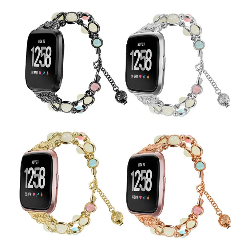 Luminous Beads Stainless Steel Strap for Fitbit Versa Watch Band Women Beads Wristband for Fit Bit Versa Bands
Luminous Beads Stainless Steel Strap for Fitbit Versa Watch Band Women Beads Wristband for Fit Bit Versa Bands