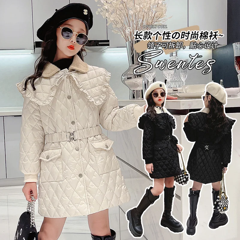Новая одежда с хлопковой подкладкой для девочек, новый стиль, теплая плюшевая хлопковая одежда с двойным воротником и бриллиантами для среднего возраста 
Новая одежда с хлопковой подкладкой для девочек, новый стиль, теплая плюшевая хлопковая одежда с двойным воротником и бриллиантами для среднего возраста