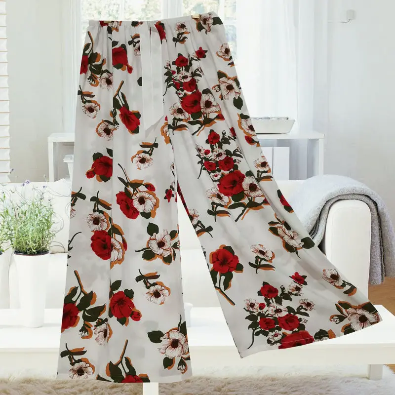 Women's Home Clothes Cotton Pajama Sleep Bottoms with Print Plus Size Female Wide Pants Fashion Summer Sleepwear Lounge Wear 
Women's Home Clothes Cotton Pajama Sleep Bottoms with Print Plus Size Female Wide Pants Fashion Summer Sleepwear Lounge Wear