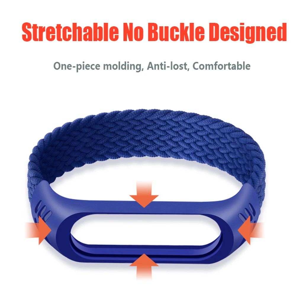 Bracelet for Mi band 6 Strap Braided Solo Loop fabric Nylon loop Miband 4 5 Wristband xiaomi 3 wristband | Наручные часы