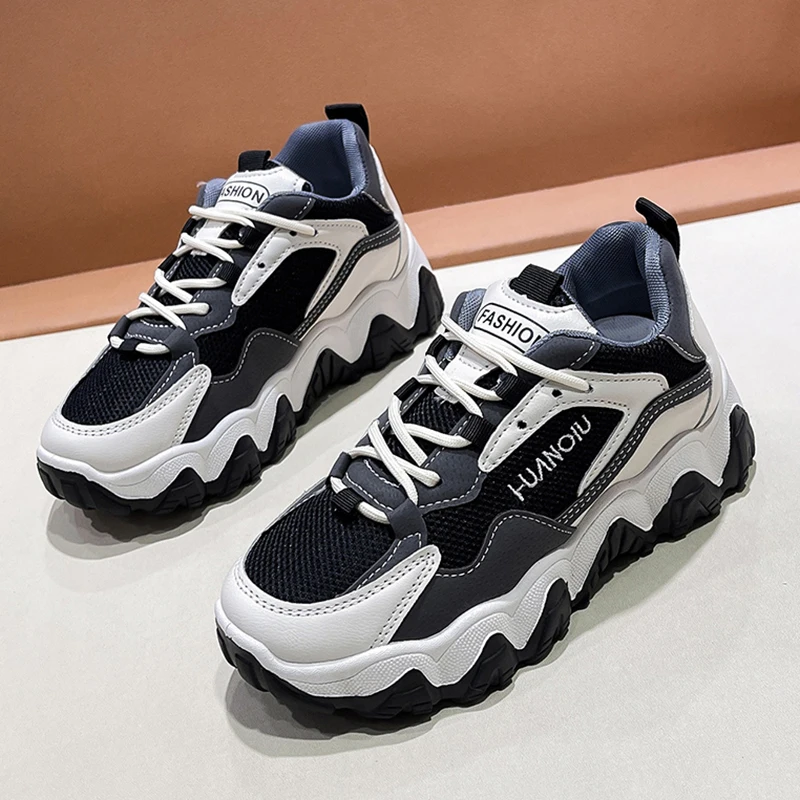 Женские кроссовки на толстой подошве Rimocy, повседневные спортивные туфли на платформе и шнуровке, осень 2021 
Женские кроссовки на толстой подошве Rimocy, повседневные спортивные туфли на платформе и шнуровке, осень 2021