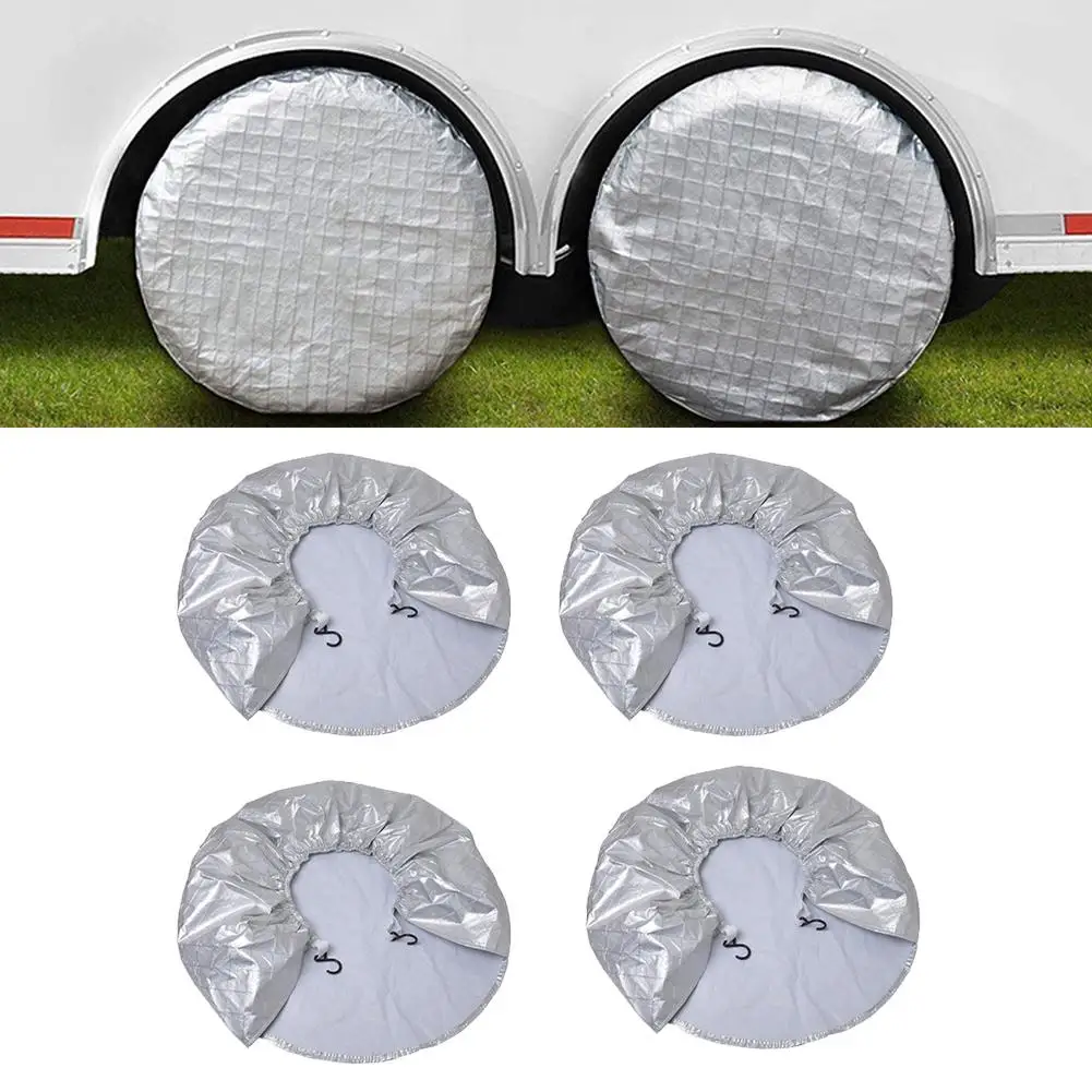 

4PCS/Set Universal Heavy Duty Car RV Tire Cover For RV Truck Trailer Camper Motorhome 29 Inches Tire Waterproof Wheel Cover