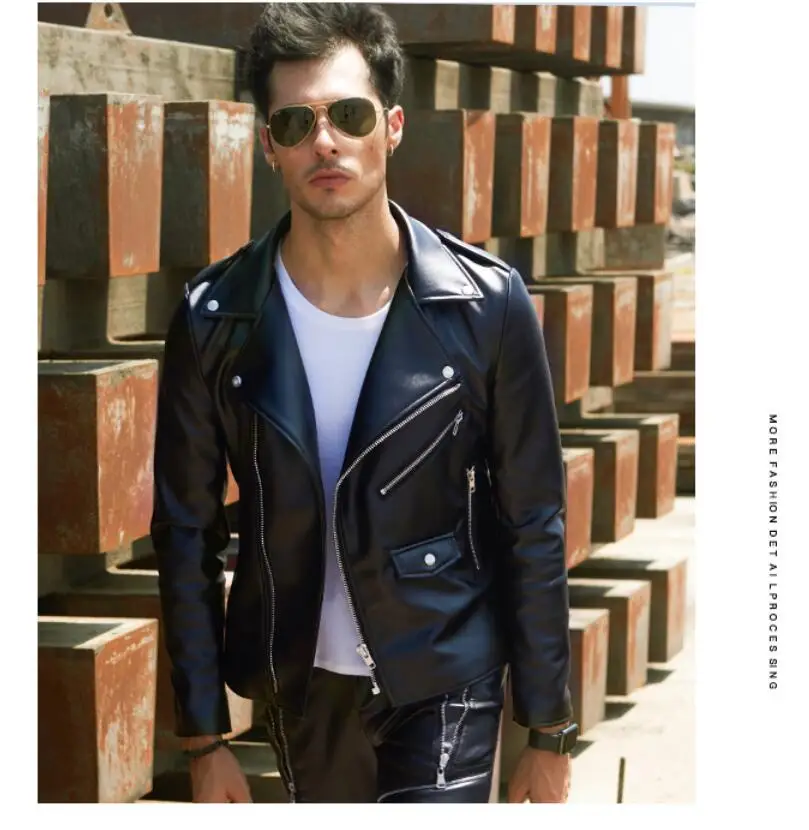 2021 S-4xl New Clothing Men's Lapel Youth Handsome Korean Slim Oblique Zipper Thin Pu Leather Jacket Tide Coat
2021 S-4xl New Clothing Men's Lapel Youth Handsome Korean Slim Oblique Zipper Thin Pu Leather Jacket Tide Coat