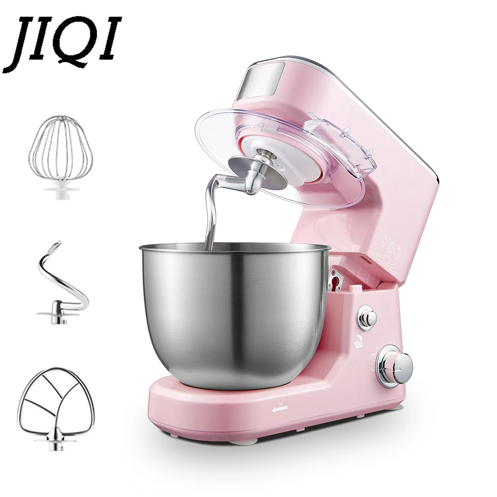 

4L Stainless Steel Bowl Electric Food Stand Mixer Cream Blender Dough Kneading 6 Speed Cake Bread Chef Machine Whisk Eggs Beater