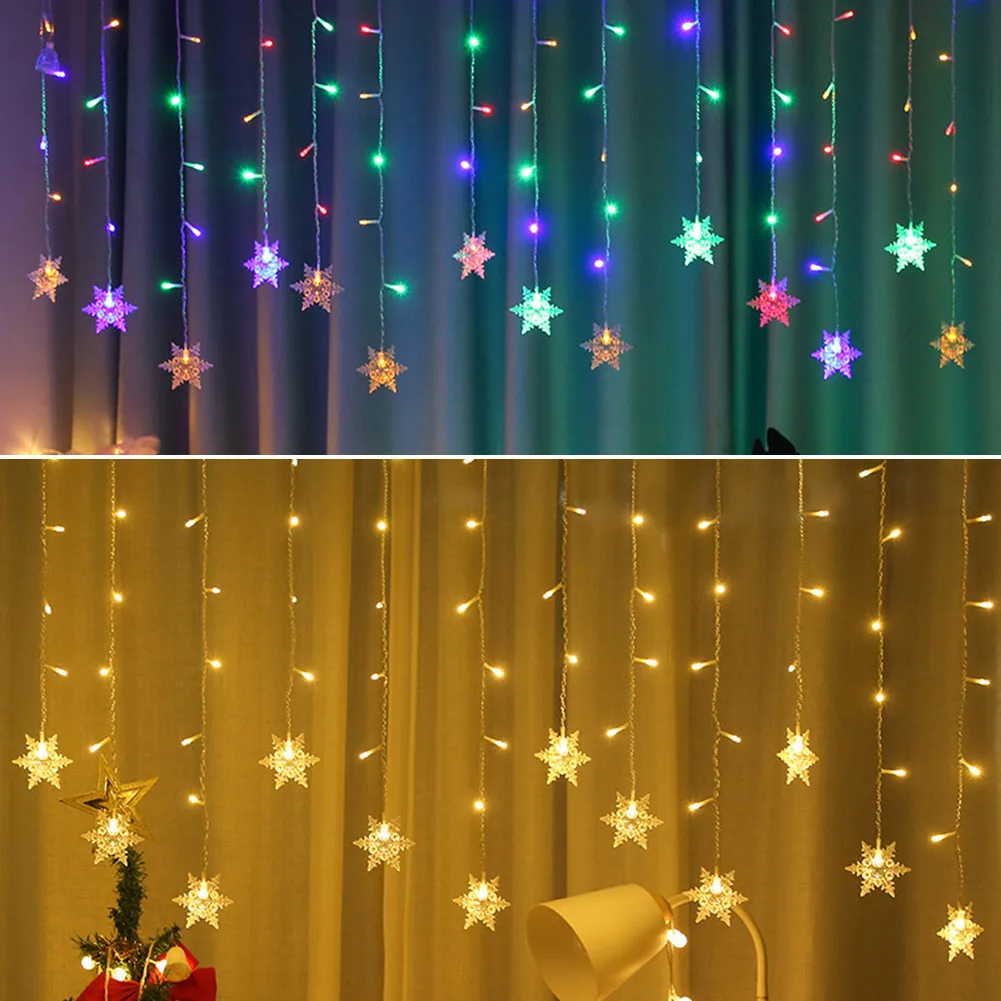 1PC 6W Snowflake 96LEDs Christmas Curtain String Lights Snowflake String Fairy Lights 8 Modes For Wedding Valentine's Day
1PC 6W Snowflake 96LEDs Christmas Curtain String Lights Snowflake String Fairy Lights 8 Modes For Wedding Valentine's Day