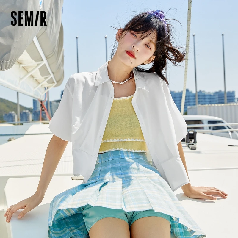 SEMIR Short Sleeve Shirt Women White Japanese Soft Blouse 2021 New Women'S Summer Thin Loose Tops
SEMIR Short Sleeve Shirt Women White Japanese Soft Blouse 2021 New Women'S Summer Thin Loose Tops