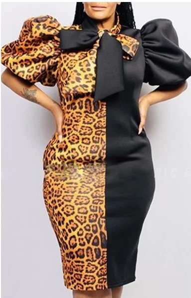 Zoctuo Leopard Black Dress Bow Lace Up Puff Sleeve Dresses For Women Fashion Casual Plus Size Club Party Wear Summer Vestidos
Zoctuo Leopard Black Dress Bow Lace Up Puff Sleeve Dresses For Women Fashion Casual Plus Size Club Party Wear Summer Vestidos