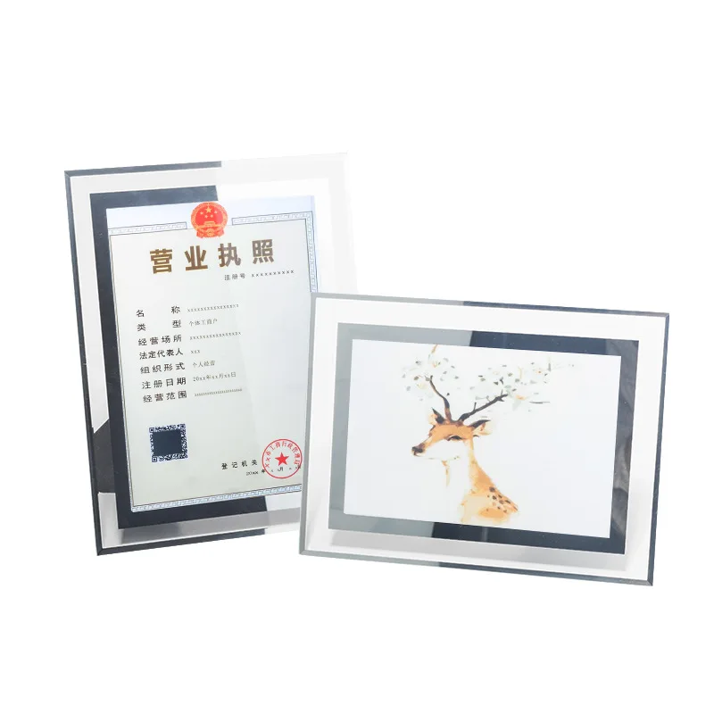 Crystal photo frame set up business license frame souvenir photo frame wall studio glass photo frame
Crystal photo frame set up business license frame souvenir photo frame wall studio glass photo frame