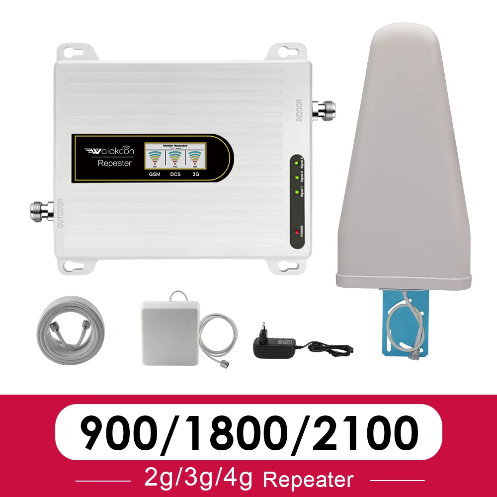Усилитель сотового сигнала 900 1800 2100 трехполосный Репитер GSM 2g 3g 4g DCS LTE WCDMA