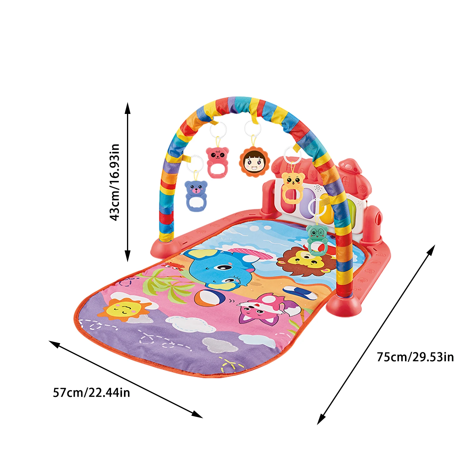 Baby Gym Jungle Musical Playmats for Floor Kick and Play Piano Gym Activity Center with Music Light Baby Learning Toys
Baby Gym Jungle Musical Playmats for Floor Kick and Play Piano Gym Activity Center with Music Light Baby Learning Toys