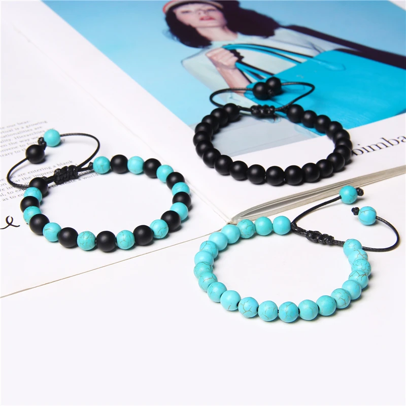 8 mm Turquois Beads Bracelets Men Natural Black Matte Onyx Stone Bracelet Vintage Adjustbale Woven Bangle For Women Jewelry Gift
8 mm Turquois Beads Bracelets Men Natural Black Matte Onyx Stone Bracelet Vintage Adjustbale Woven Bangle For Women Jewelry Gift
