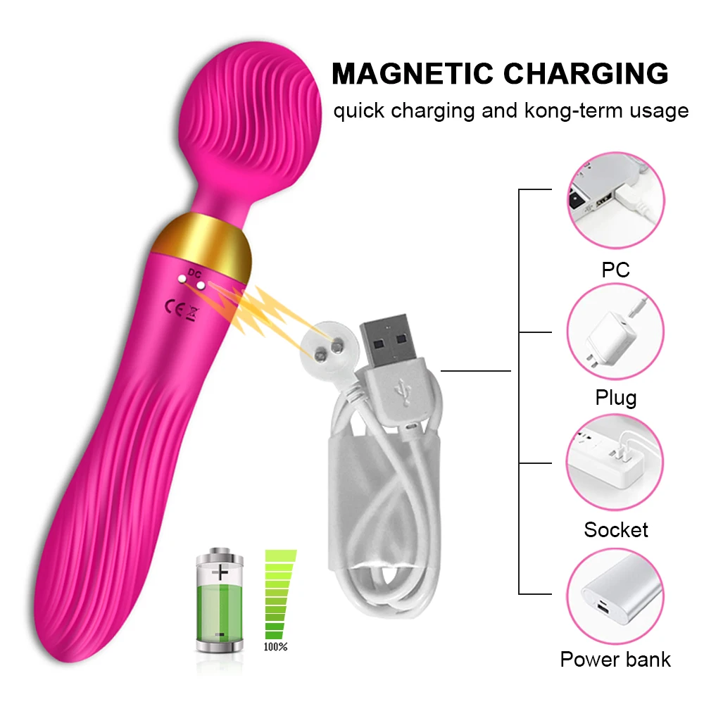 

Powerful AV Dildo Clit Clitoris Vibrator Female Sex Toy for Adults Women Magic Wand Massager Vibrating Stimulator Intimate Goods