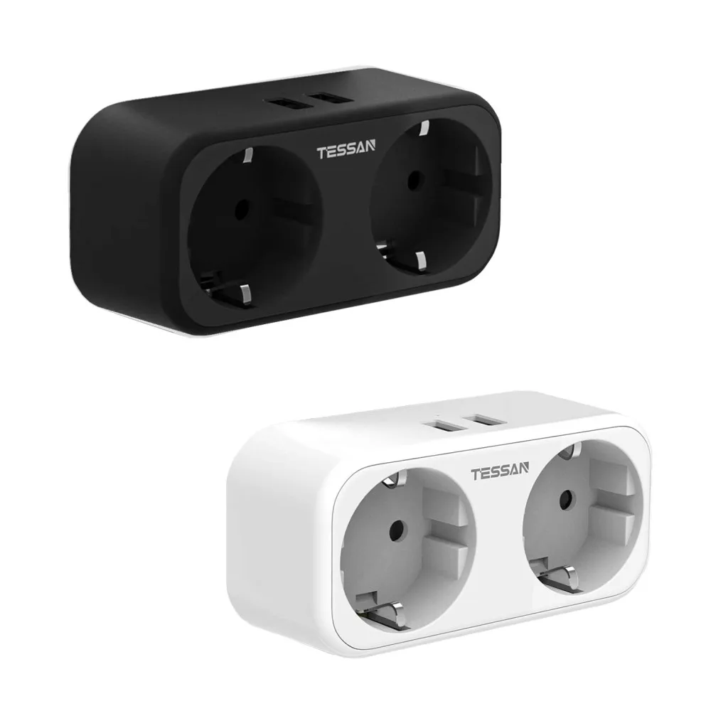 TESSAN Wall USB Socket Power Strip With 2 EU Outlets 2 USB Charging Ports Multiple Socket Power Adapter With Overload Protection
TESSAN Wall USB Socket Power Strip With 2 EU Outlets 2 USB Charging Ports Multiple Socket Power Adapter With Overload Protection