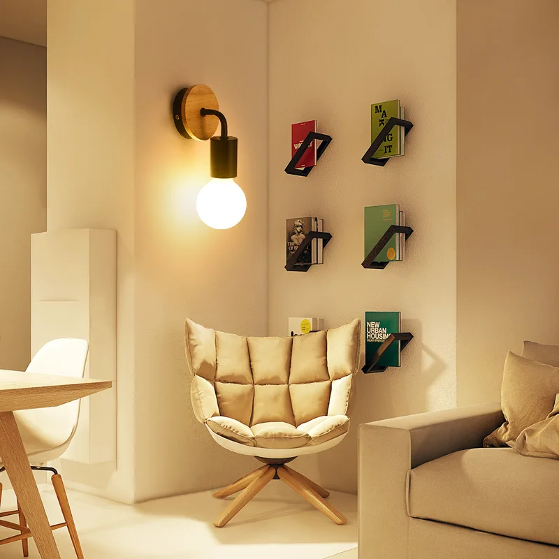 Nordic Retro Sconce Wall Lamps Vintage Loft Lights E27 Bulb Wood Iron Industrial Home Decoration Lighting Fixtures Luminaria
Nordic Retro Sconce Wall Lamps Vintage Loft Lights E27 Bulb Wood Iron Industrial Home Decoration Lighting Fixtures Luminaria