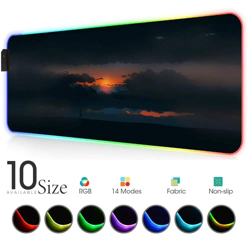 Закат RGB коврик для мыши черное небо аксессуары для геймеров светодиодный коврик для мыши большой коврик для клавиатуры игровой ПК стол игр...
Закат RGB коврик для мыши черное небо аксессуары для геймеров светодиодный коврик для мыши большой коврик для клавиатуры игровой ПК стол игр...