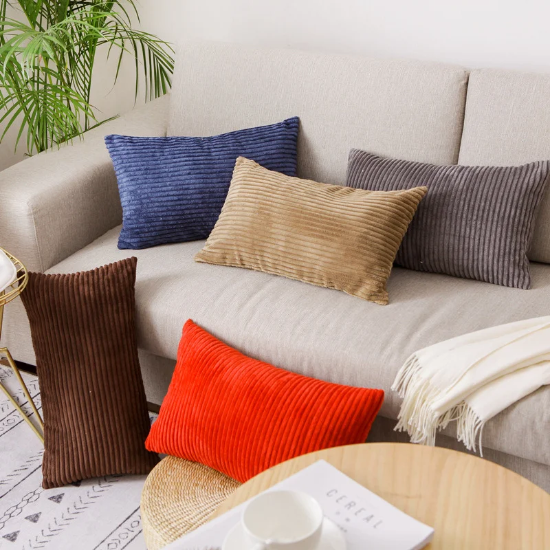 Free Shopping Corduroy Cushion Cover 35*35cm 50*70cm Solid Color Home Decorative Throw Pillow Case HT-NPCJC-Cl | Дом и сад