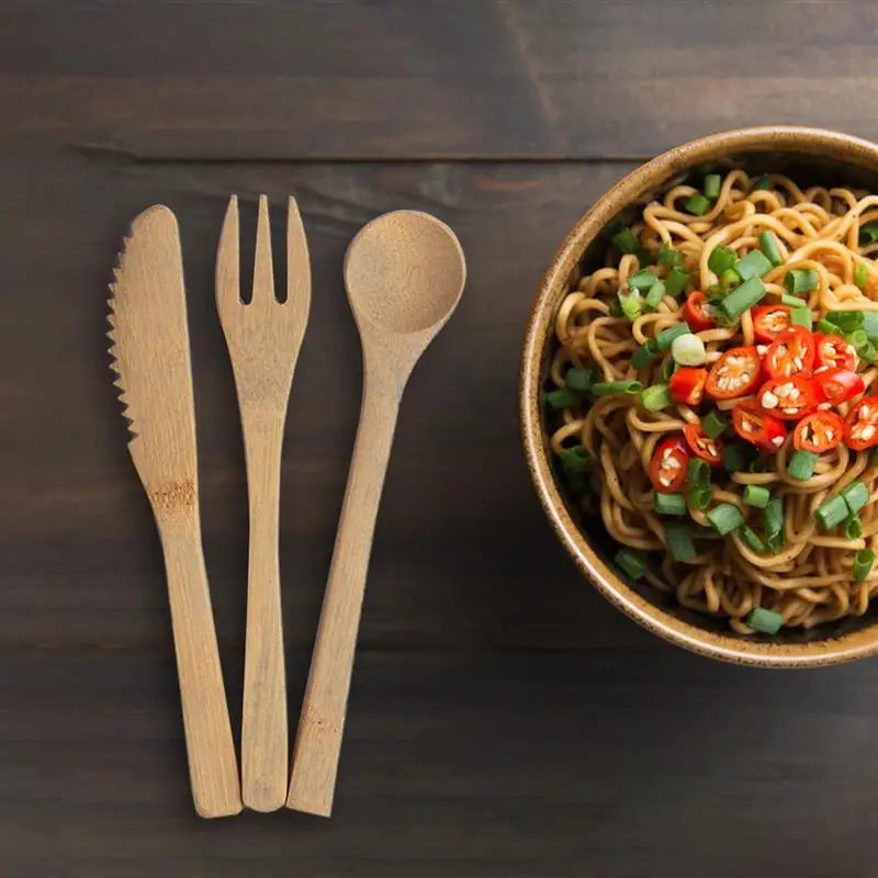 Eco-Friendly Bamboo Cutlery Set of Utensils with Reusable Bamboo Spoon, Fork, Knife, and Reusable Straw Cleaner For Travel
Eco-Friendly Bamboo Cutlery Set of Utensils with Reusable Bamboo Spoon, Fork, Knife, and Reusable Straw Cleaner For Travel