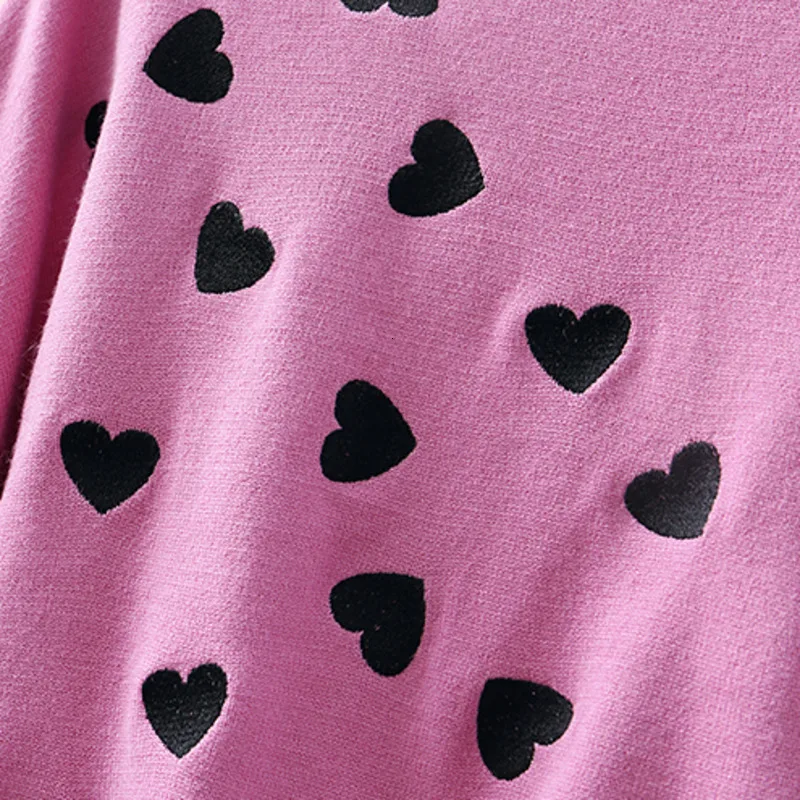 Autumn Winter Korean Fashion Pink Pull Femme Print Heart Autumn Winter Clothes Embroidery Short Knitted Sweater Pullover Tops
Autumn Winter Korean Fashion Pink Pull Femme Print Heart Autumn Winter Clothes Embroidery Short Knitted Sweater Pullover Tops