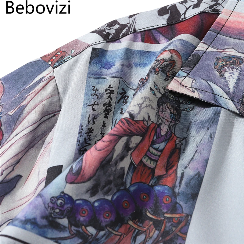 Bebovizi Japanese Style Ukiyo-e Demon Print Short Sleeve Hawaiian Shirts Men Summer Casual Hip Hop Oversized Tops Streetwear
Bebovizi Japanese Style Ukiyo-e Demon Print Short Sleeve Hawaiian Shirts Men Summer Casual Hip Hop Oversized Tops Streetwear