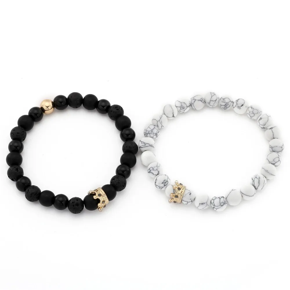 2 Pcs/set Fashion Couple Tiger Eye Stone Bracelets Bangles Classic Black White Natural Lava Stones Charm Bead Bracelet Women Men
2 Pcs/set Fashion Couple Tiger Eye Stone Bracelets Bangles Classic Black White Natural Lava Stones Charm Bead Bracelet Women Men