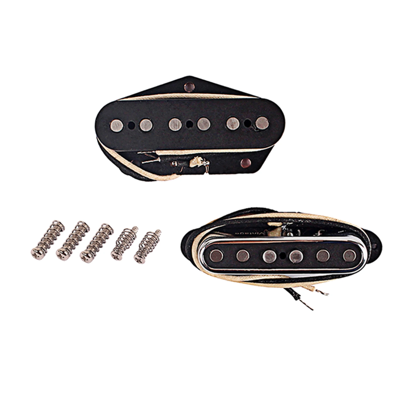 Vintage Sound Ceramic Single Coil Bridge & Neck Pickup for T Style Electric Guitar, Black
Vintage Sound Ceramic Single Coil Bridge & Neck Pickup for T Style Electric Guitar, Black