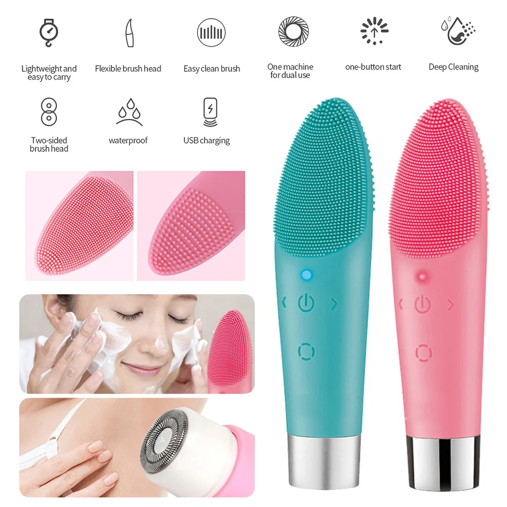 3-in-1 Electric Face Cleansing Brush with Hair Shaver Pore Deep Cleansing Brush Rechargeable Face Facial massage brush
3-in-1 Electric Face Cleansing Brush with Hair Shaver Pore Deep Cleansing Brush Rechargeable Face Facial massage brush