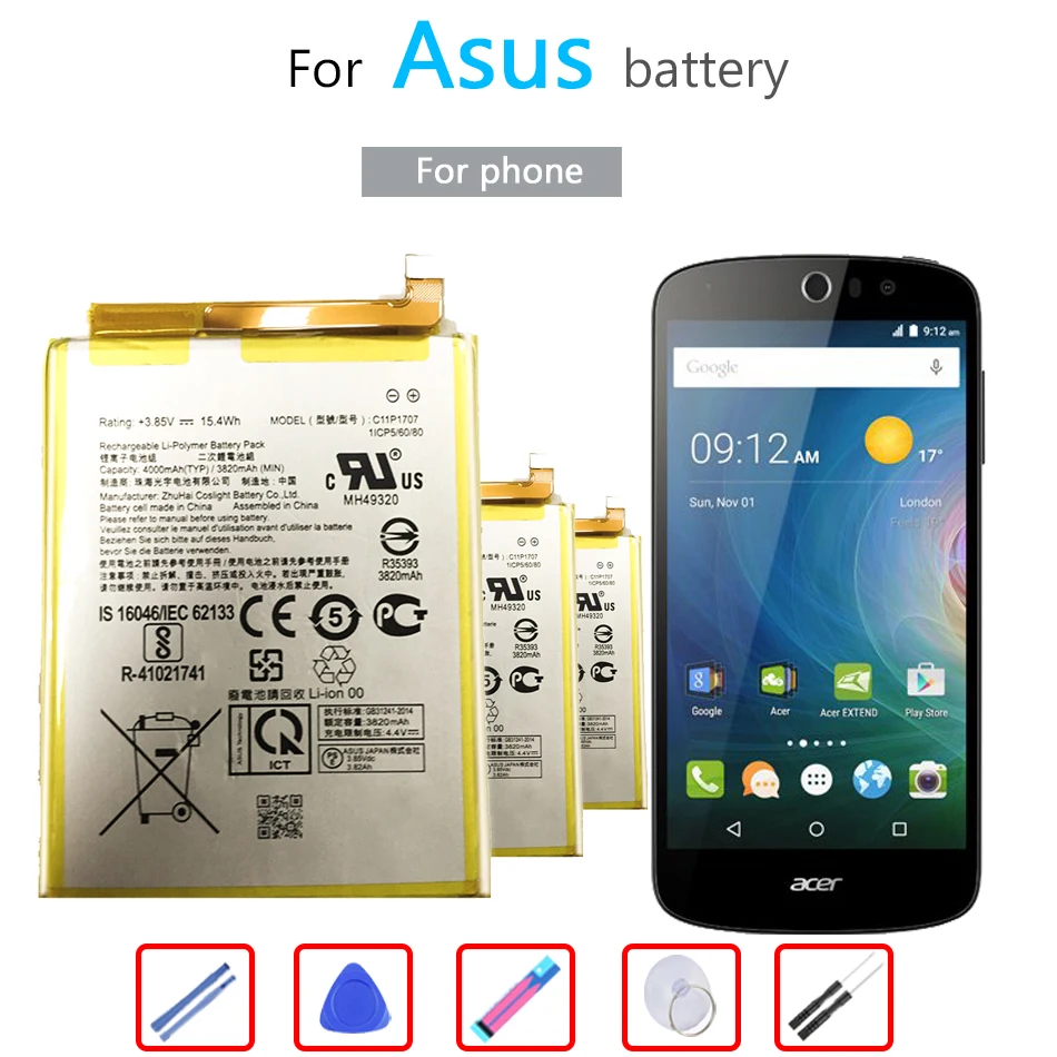 Аккумулятор C11P1707 4000 мАч для планшета ASUS Zenfone Max M1 ZB555KL 
Аккумулятор C11P1707 4000 мАч для планшета ASUS Zenfone Max M1 ZB555KL