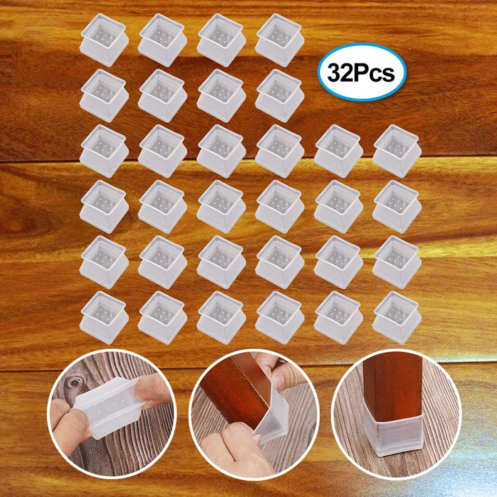 Мягкие силиконовые накладки для ножек стула 32 шт. протекторы мебельного стола