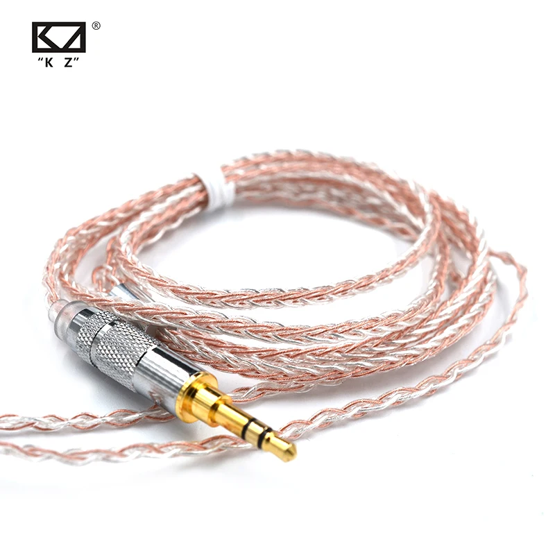KZ 3 5 мм 2Pin/MMCX 8 жильный Медный Серебряный смешанный кабель используется для SE846