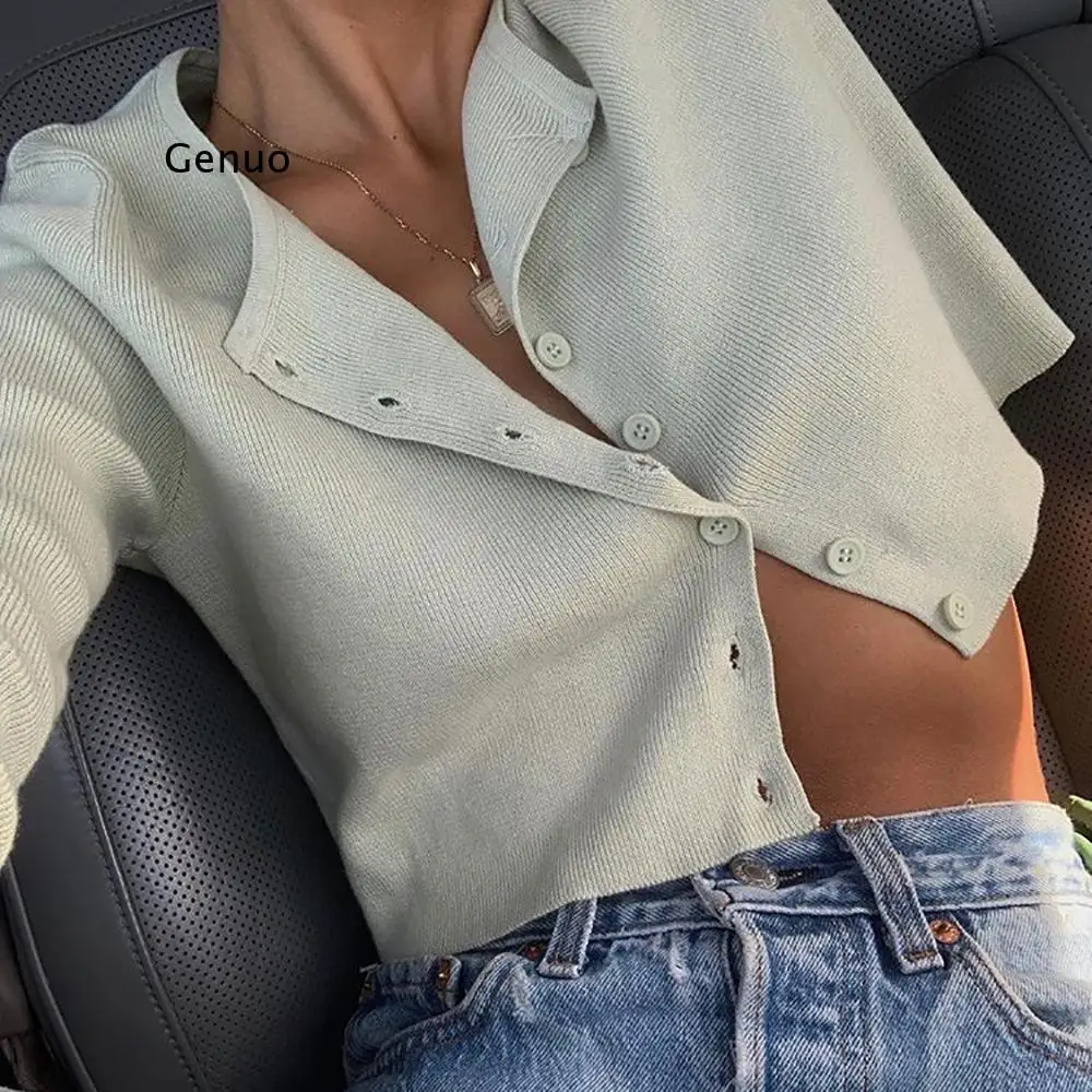 Women Tees O-Neck Long Sleeve Knitted Shirt Girl's Jacket Single-Breasted Cardigan with Navel Backing Slim T-Shirt Tops Female
Women Tees O-Neck Long Sleeve Knitted Shirt Girl's Jacket Single-Breasted Cardigan with Navel Backing Slim T-Shirt Tops Female