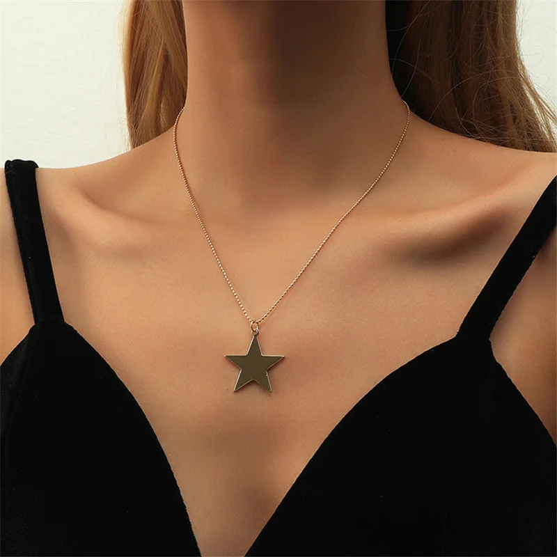 Simple Pentagram Charm Pendant Necklace Gold Clavicle Sweater Chain Big Star Necklaces For Women Choker Jewelry Gift Wholesale
Simple Pentagram Charm Pendant Necklace Gold Clavicle Sweater Chain Big Star Necklaces For Women Choker Jewelry Gift Wholesale