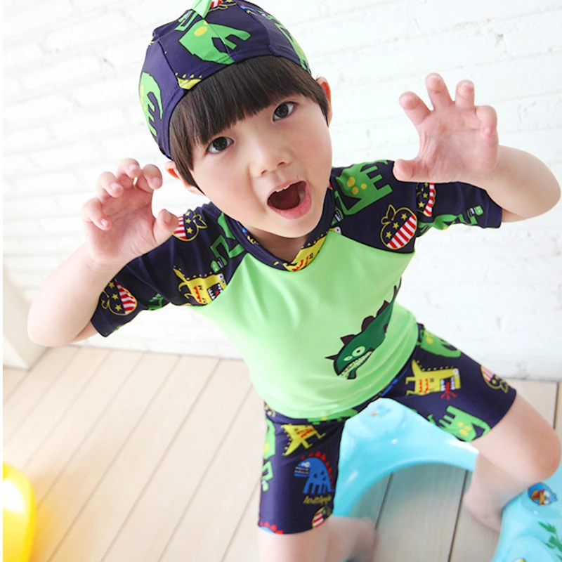 2-12 Y Kids Boys Two Pieces Swimwear Rash Guards Child Swimsuit Short Sleeve with Dinosaurs Pattern Sunny Sandy Swimming Cap
2-12 Y Kids Boys Two Pieces Swimwear Rash Guards Child Swimsuit Short Sleeve with Dinosaurs Pattern Sunny Sandy Swimming Cap